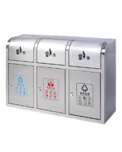 Thùng rác inox 3 ngăn cửa đẩy