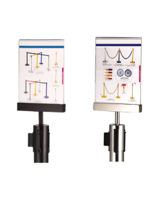 Bảng chỉ dẫn thông báo cắm trên cột chắn inox