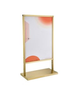 Standee quảng cáo khung inox mạ vàng