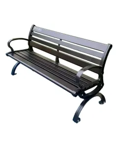 Ghế băng dài sân vườn ngoài trời có tựa nhôm đúc
