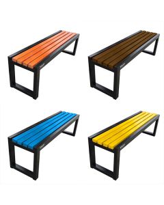 Ghế băng gỗ nhựa không tựa ngoài trời nhiều màu
