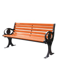 Ghế công viên gỗ nhựa tay vịn họa tiết cá heo