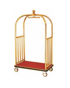 Xe đẩy hành lý nhà khách bằng inox mạ vàng cao cấp D11-A