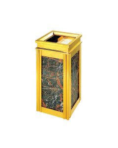 Thùng rác inox vàng có gạt tàn 
