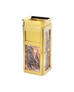 Thùng rác inox vàng đá hoa cương đỏ