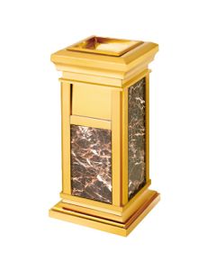 Thùng rác đá hoa cương inox mạ vàng