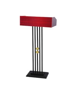 Bục phát biểu bằng gỗ chân đế thép phun sơn đen