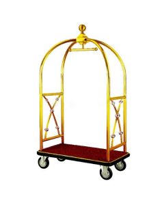 Xe chở hành lý khung vòm inox mạ vàng 