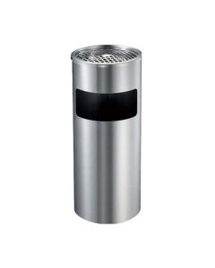 Thùng rác inox trắng nắp gạt tàn