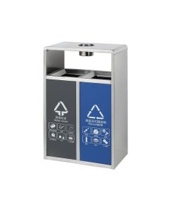 Thùng rác inox 2 ngăn có gạt tàn