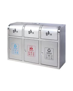 Thùng rác inox 3 ngăn cửa đẩy