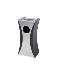 Thùng rác thân inox cạnh thép phun sơn có gạt tàn