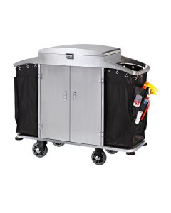 Xe dọn buồng phòng inox có cửa
