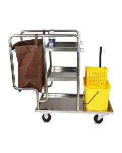 Xe dọn vệ sinh ba tầng bằng inox 304