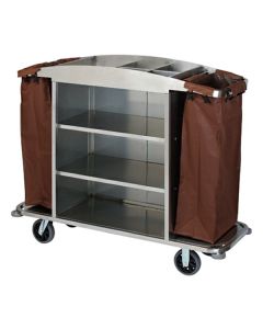 Xe dọn buồng phòng inox không có cửa