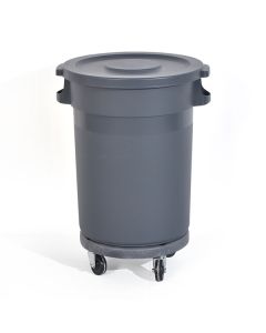 Thùng rác nhựa tròn 80L có bánh xe