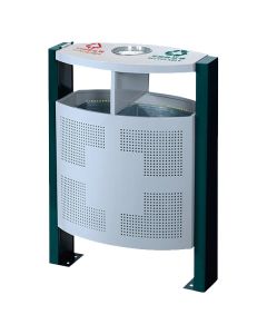Thùng đựng rác công cộng bằng thép có gạt tàn
