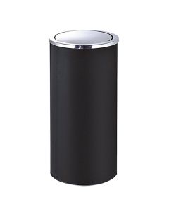 Thùng rác thép phun sơn nắp lật inox trắng Ø300