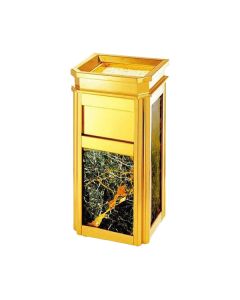 Thùng rác inox vàng đá hoa cương