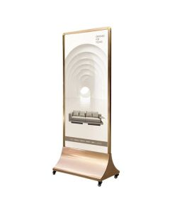 Bảng Standee inox mạ vàng di động