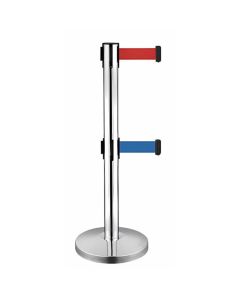 Cột chắn Inox trắng 2 dây căng kéo