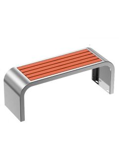 Ghế công viên không tựa khung inox gỗ nhựa