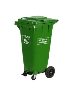 Thùng rác nhựa 120L ủ rác hữu cơ màu xanh