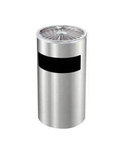 thùng rác inox tròn có gạt tàn cao cấp