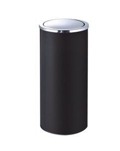 Thùng rác tròn sơn đen nắp lật Ø35