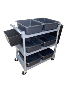 Xe đẩy dọn bàn nhựa khung nhôm