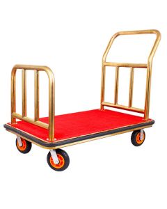 Xe đẩy hành lý chữ U inox vàng