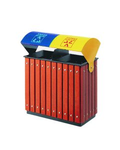 Thùng rác gỗ đôi ngoài trời A78-G