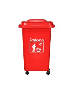 Thùng rác nhựa HDPE 60 lít màu đỏ