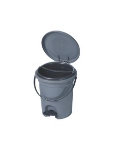 Thùng rác nhựa tròn bàn đạp chân có giỏ rác