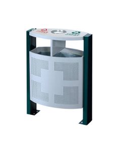 Thùng đựng rác công cộng bằng thép có gạt tàn