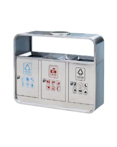 Thùng rác ngoài trời 3 ngăn inox 