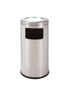thùng rác inox tròn có gạt tàn