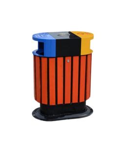 Thùng rác gỗ ngoài trời phân loại rác