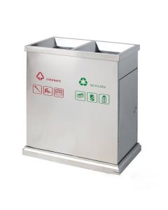 Thùng rác inox 2 ngăn ngoài trời