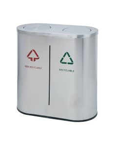 Thùng rác inox 2 ngăn nắp lật