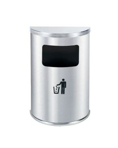 Thùng rác inox bán nguyệt màu trắng