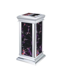 Thùng rác inox trắng giả đá có gạt tàn