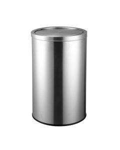 Thùng rác inox tròn nắp lật cỡ lớn Ø48