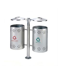Thùng rác inox treo đôi công cộng