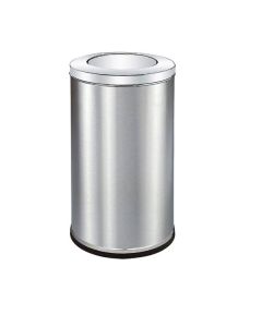 Thùng rác inox trắng nắp lật Ø380