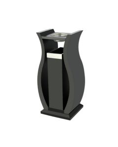 Thùng rác thép sơn đen gạt tàn