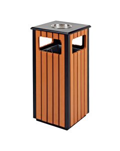 Sọt đựng rác bằng gỗ có gạt tàn thuốc lá