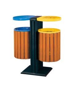 Thùng rác 2 ngăn bằng gỗ