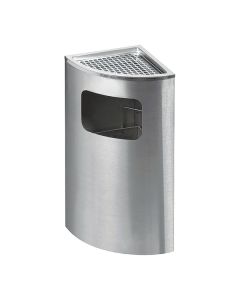 Thùng rác Inox góc có gạt tàn