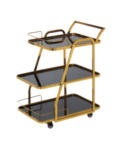 Xe đẩy rượu nhà hàng khung inox mặt kính